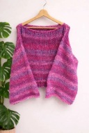 Ręcznie robiony sweter oversize – alpaka & jedwab