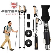 KIJKI NORDIC WALKING KIJE TREKKINGOWE ANTISHOCK SKŁADANE REGULACJA PETERSON