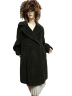 MARKOWY ciepły płaszcz wełniany 50% WEŁNA 50% ALPAKA - 40/42 oversize
