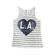 Top bokserka na ramiączkach biały w paski damski nadruk M