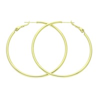 85616 Kolczyki stal chirurgiczna 316L pozłacane 14k koła 50/2 MM