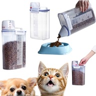 POJEMNIK NA KARME DLA ZWIERZAT PUDELKO KARMA DLA PSA KOTA 2L DUZY + MIARKA