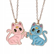 BRANSOLETKA przyjaźni BEST FRIENDS FOREVER BFF koty kotki rożowe niebieskie