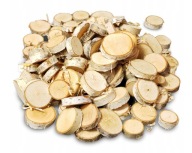 Plaster drewna brzoza średnica 1-5 cm GR 1CM 100 sztuk OZDOBY DEKORACJE