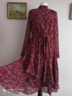 romantyczna VERO MODA SUKIENKA falbany łączka 36