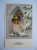 WESOŁYCH ŚWIĄT DZWONEK CHOINKA przedwojenna POCZTÓWKA