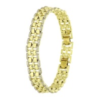 83412 BRANSOLETKA 14K POZŁACANA 19,5-17,5 CM 10 MM elegancka z cyrkoniami