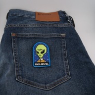 Naszywka Haftowana ALIEN BELIEVE – 8x5 cm