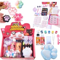 SUPER DUŻY ZESTAW DO ROBIENIA GNIOTKÓW KOCIA KOT ŁAPA OZDOBNY FARBY FORMY