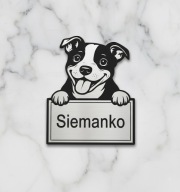 AMSTAFF PITBULL Tabliczka informacyjna uwaga zły pies własny tekst