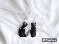 Kolczyki. Czarne koty. Halloween.