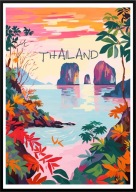A2 KOLOROWY PIĘKNY PLAKAT TAJLANDIA THAILAND AZJA