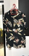11 Koszula hawajska Peacocks czerń kolorowe kwiaty i liście palm duża 2XL