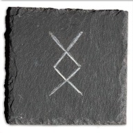 Podkładka Pod Kubek | Kamień Łupkowy | Runa Ingwaz | Grawer | Kwadratowa