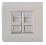 Gniazdo natynkowe Javel 2xrj45 Białe