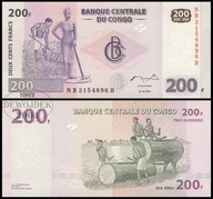 BNB - KONGO 200 Franków 2007 NB 3154896 H # P99a # UNC