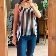 H&M top mgiełka halter paski czarno białe S 36