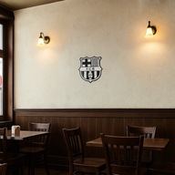 Herb BARCELONA BARCA/PREZENT na ścianę drewniany/hdf czarny - białe tło