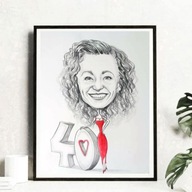 KARYKATURA ZE ZDJĘCIA 1 OSOBA A3 RĘCZNIE RYSOWANA