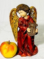 ANIoł gipsowy z cytrą,duży, polichromia.wys.22cm.Wyprz.