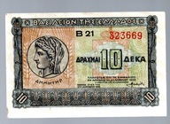 Grecja.Grecki banknot 10 drachm 1940