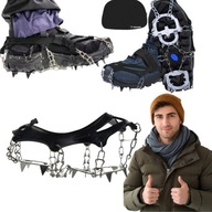 RACZKI TURYSTYCZNE NA BUTY KOLCE ANTYPOŚLIZGOWE 40-44 CZARNY LÓD NAKŁADKI