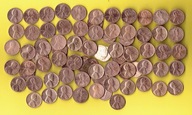 USA ZESTAW 1 CENT - 80 szt. monet zniszczone