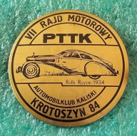 ODZNAKA AUTOMOBILKLUB KALISKI - VII RAJD MOTOROWY - KROTOSZYN 1984