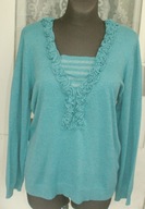 =ciekawy SWETER NIEBIESKI , WZÓR r 46-48