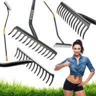 GRABIE OGRODOWE DO LIŚCI DO TRAWY TRAWNIKA METALOWE SOLIDNE GRABKI