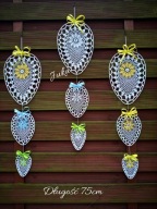 szydełkowa zawieszka jajka / girlanda /wielkanocna dekoracja okienna-Juka