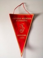 Stary Polski proporczyk Spartakiada wojewódzka w gimnastyce Warszawa 1966