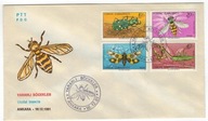 Turcja 1981 FDC Znaczki 2584-7 owady motyle chrząszcze