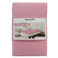 PRZEŚCIERADŁO Bawełniane prześcieradło jersey z gumką 200x200 różowe