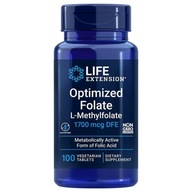 Suplement diety Life Extension kwas foliowy 100 tabletek