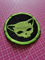 Naszywka HAFT Czaszka Zielony Kot Kosmita Alien Skull Sci-Fi Do Naszycia