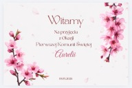 Plakat Powitalny Komunia Święta PERSONALIZOWANY A3 +