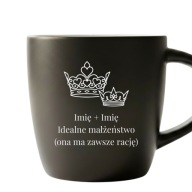 Kubek z grawerem imię + imię idealne małżeństwo prezent biały środek
