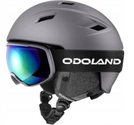 Zestaw Kasku i Okularów Narciarskich Odoland z Ochroną UV 400 – Czarny L