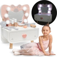 Drewniana Toaletka dziecięca LED MOTYLEK - MARZENIE KAŻDEJ MAŁEJ DZIEWCZYNY