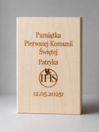 Drewniane pudełko na pieniądze Pierwsza Komunia prezent pamiątka