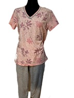 PIŻAMA piżamka DAMSKA spodnie 3/4 r. L