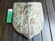 PRZEDWOJENNY WYPUKŁY ŻELIWNY HERB MIASTO POBIEDZISKA -POZNAŃ / WIELKOPOLSKA