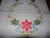 Bieżnik kolorowy haft krzyzykowy - 38 cm x 90 cm