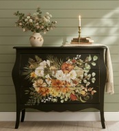 Komoda stylowa, komoda czarna, komoda vintage, komoda brzuchata