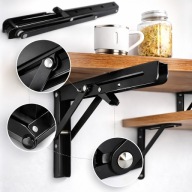 WSPORNIK BLATU PÓŁKI SKŁADANY CZARNY MOCNY 100 KG 2 SZT 400 MM