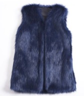 KAMIZELKA z misia baranka lisa granatowa futrzana