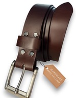 Pasek męski skórzany skóra naturalna klamra stal nierdzewna stainless steel