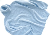 CASHMERE 100% KASZMIR BLĘKITNY SWETER GOLF WARKOCZ XL