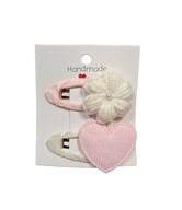 Spinki spineczki do włosów szydełkowy kwiatek serduszko 2 szt.